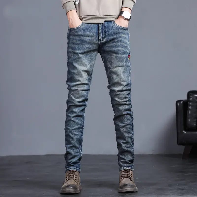 MEN'S JEANS VINTAGE BLUE & BLACK GREY SOLID COLOR (PACK OF 2)