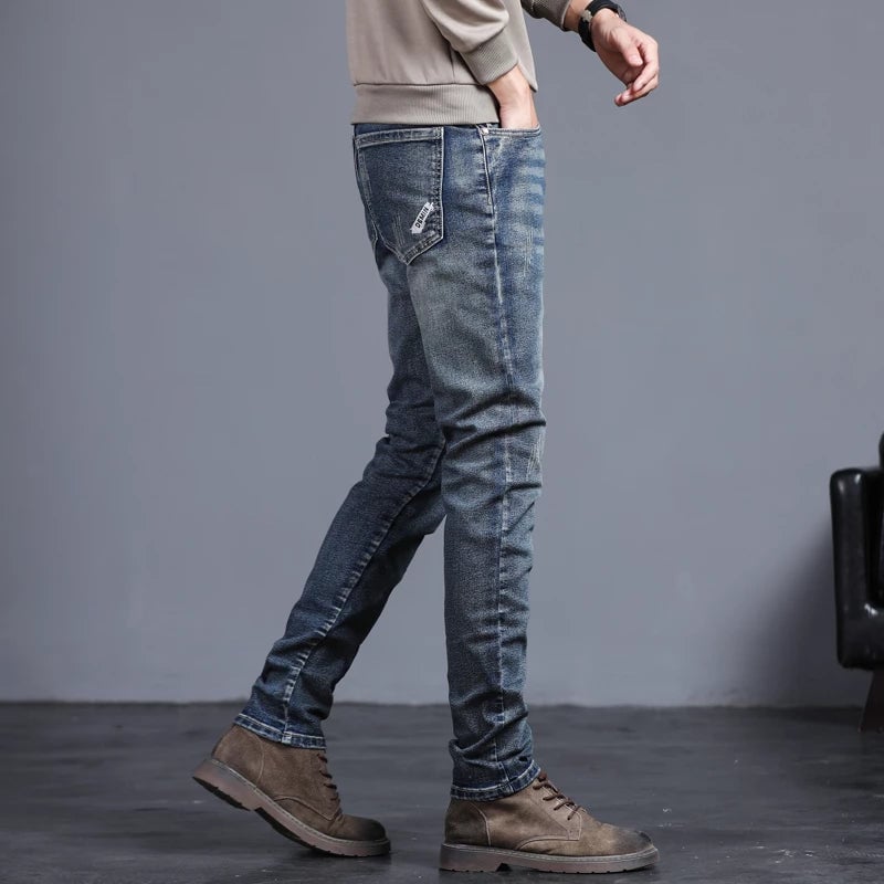 MEN'S JEANS VINTAGE BLUE & BLACK GREY SOLID COLOR (PACK OF 2)